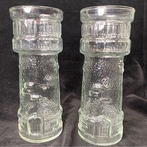 EUC Vintage Set of 2, Red Lobster Promotional Clear Tall Lighthouse Glasses